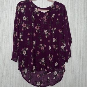 NWOT Monday Fun Medium Purple Floral Blouse Stitch Fix